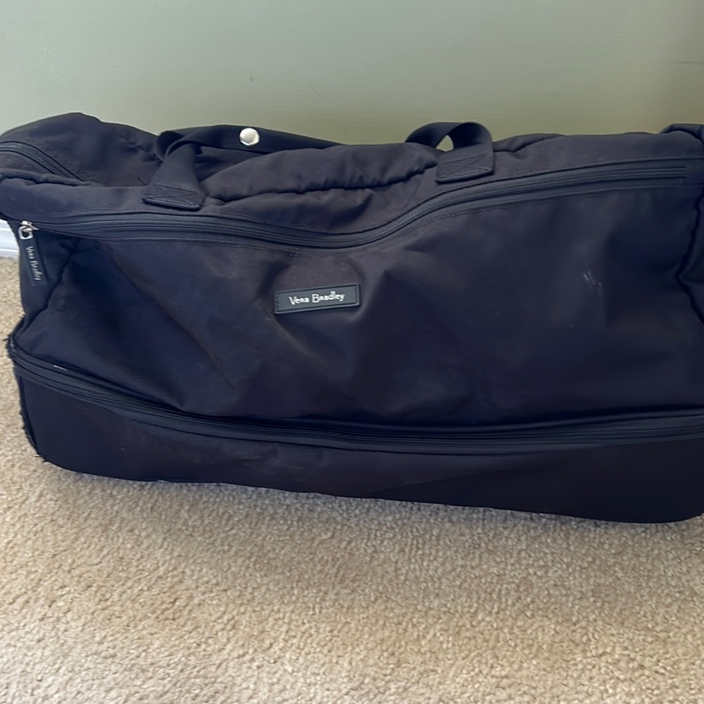Vera Bradley Black rolling travel luggage